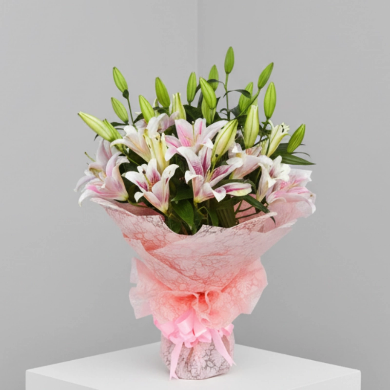 Pink Lily Flower Bouquet